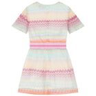 Girls Pink Zigzag Knit Dress, 1, hi-res
