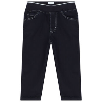 Younger Boys Navy Blue Logo Trousers