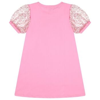 Girls Pink Sequin Bag Dress