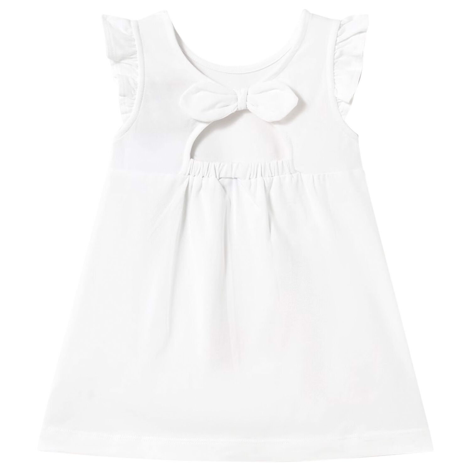 Younger Girls White Fruit Print Dress, 2, hi-res