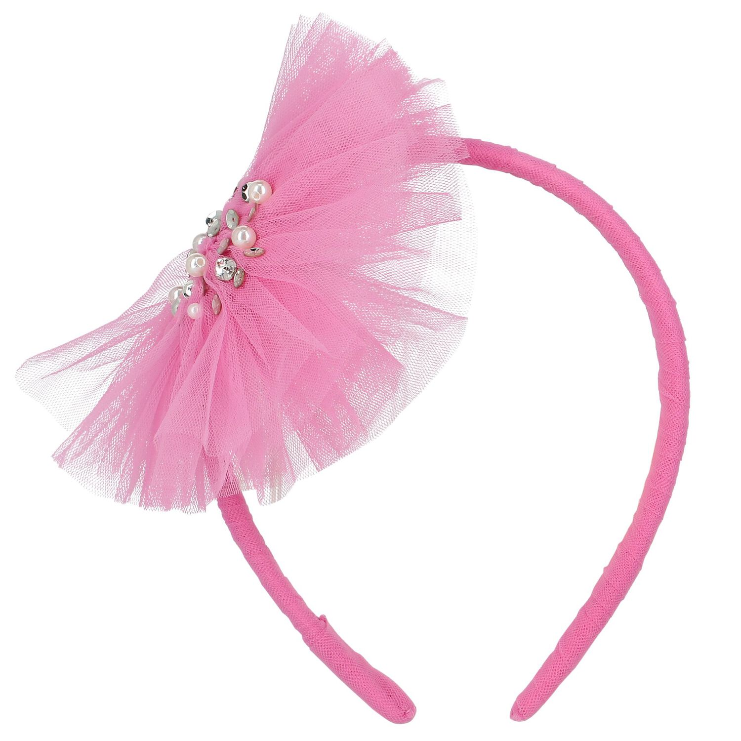 Girls Pink Tulle Headband, 1, hi-res image number null