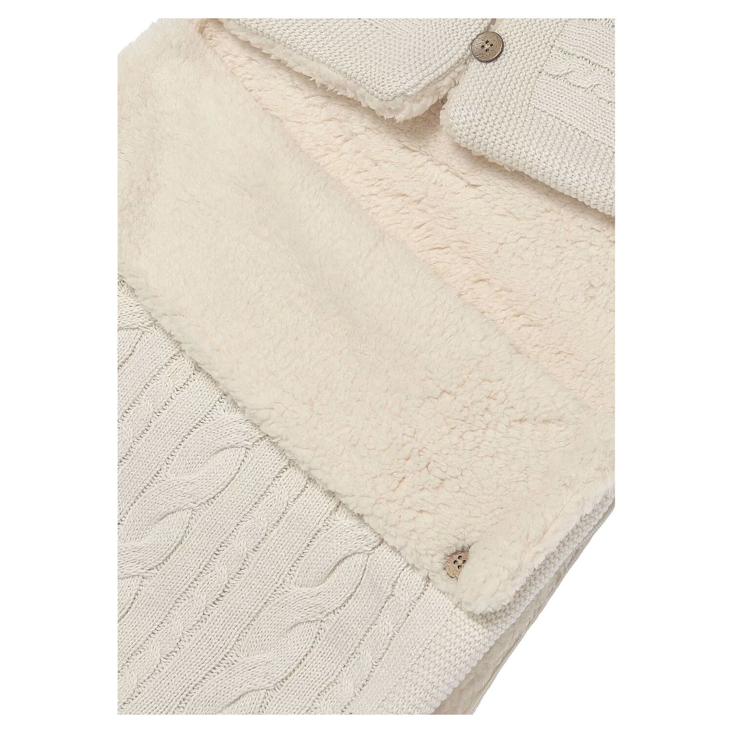 Beige Cable Knit Baby Nest, 1, hi-res