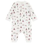 Ivory Christmas Tree Baby Romper, 1, hi-res