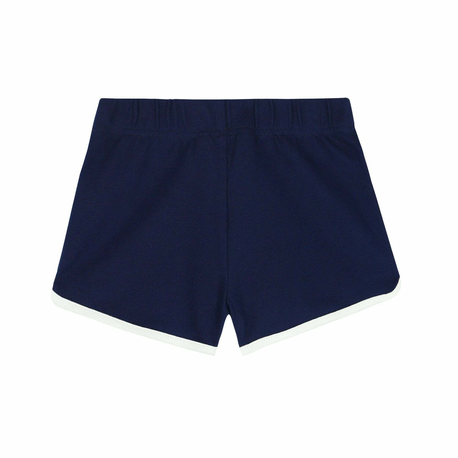 Girls Navy & White Logo Shorts, 1, hi-res