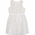 Girls Ivory & Gold Beaded Dress, 1, hi-res