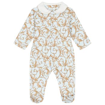 Baby Boys Blue & Gold Babygrow