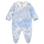 Baby Boys Ivory & Blue Geo Map Babygrow Gift Set, 1, hi-res