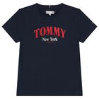 Girls Navy Blue Logo T-Shirt, 1, hi-res
