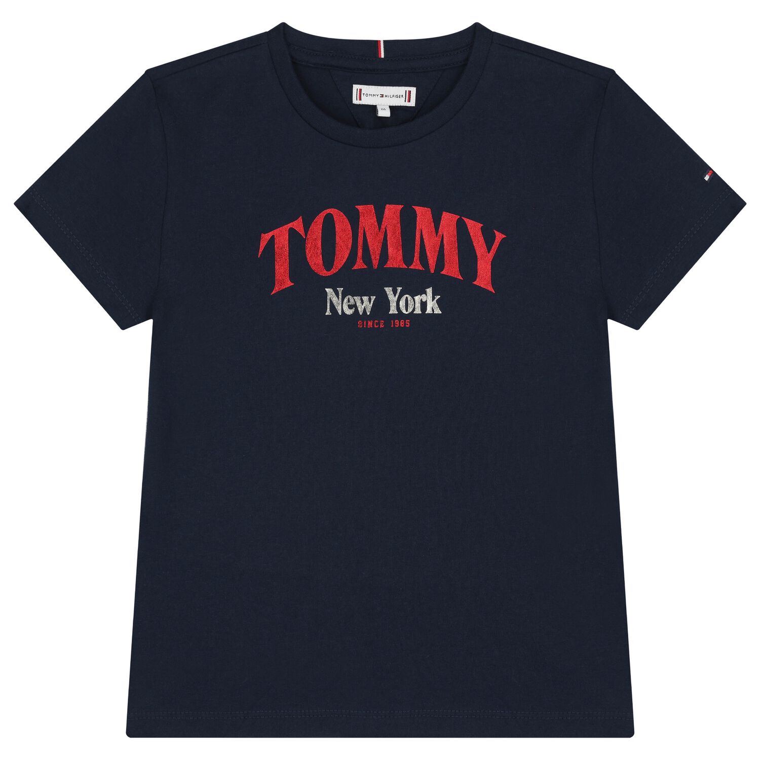 Girls Navy Blue Logo T-Shirt, 1, hi-res