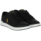 Boys Black Logo Trainers, 1, hi-res
