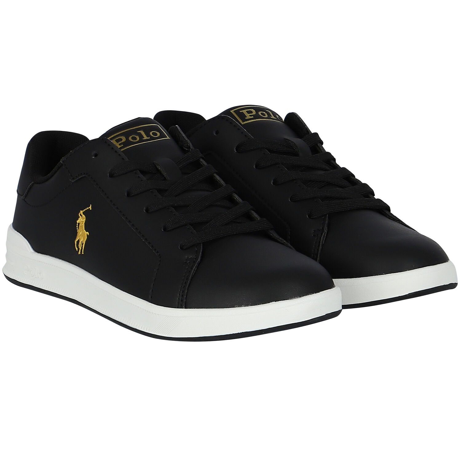 Boys Black Logo Trainers, 1, hi-res