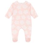 Baby Girls White & Pink Boke Flower Babygrows ( 2 Pack ), 2, hi-res