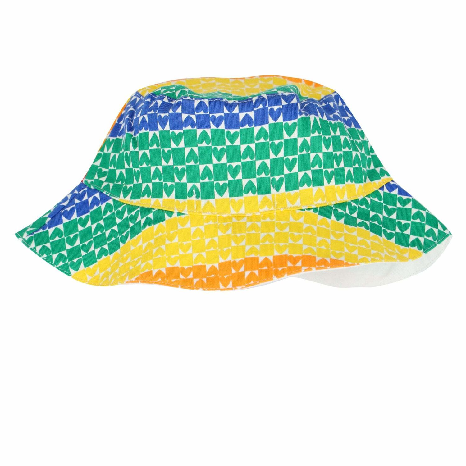 Girls Multi-Colored Heart Sun Hat, 1, hi-res