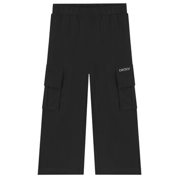 Girls Black Logo Trousers