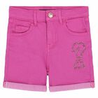 Girls Pink Denim Shorts, 2, hi-res