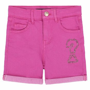 Girls Pink Denim Shorts