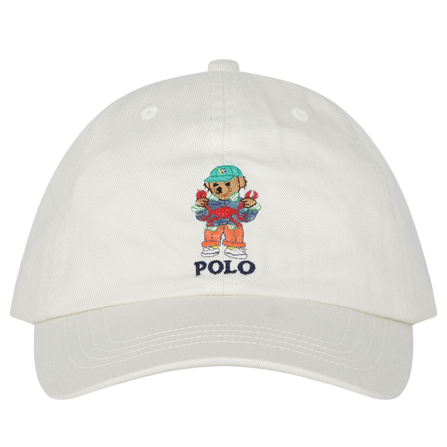 Boys Ivory Polo Bear Cap, 1, hi-res