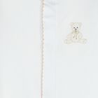 Baby White Teddy Embroidered Babygrow, 1, hi-res