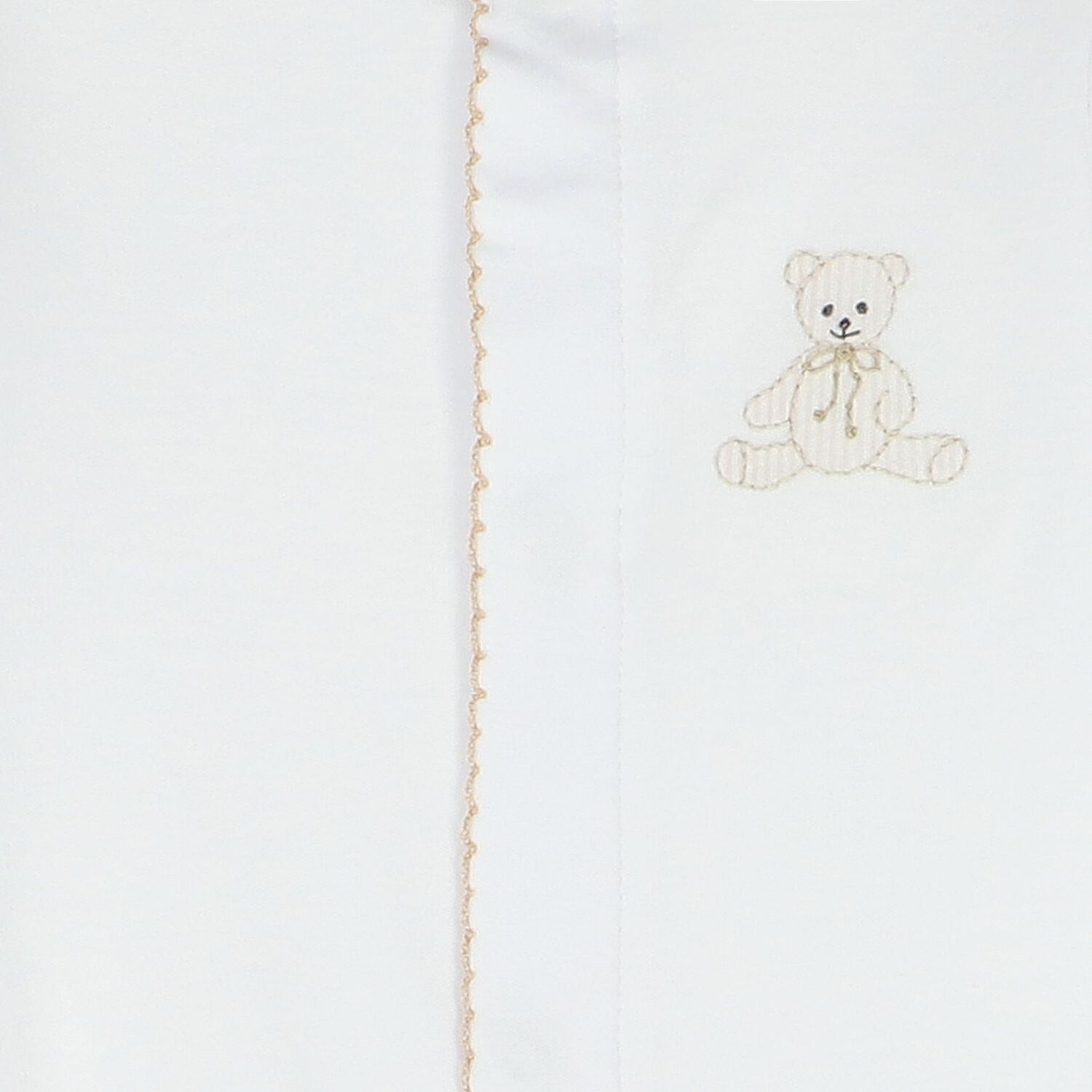 Baby White Teddy Embroidered Babygrow, 1, hi-res