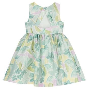 Girls Green Floral Dress