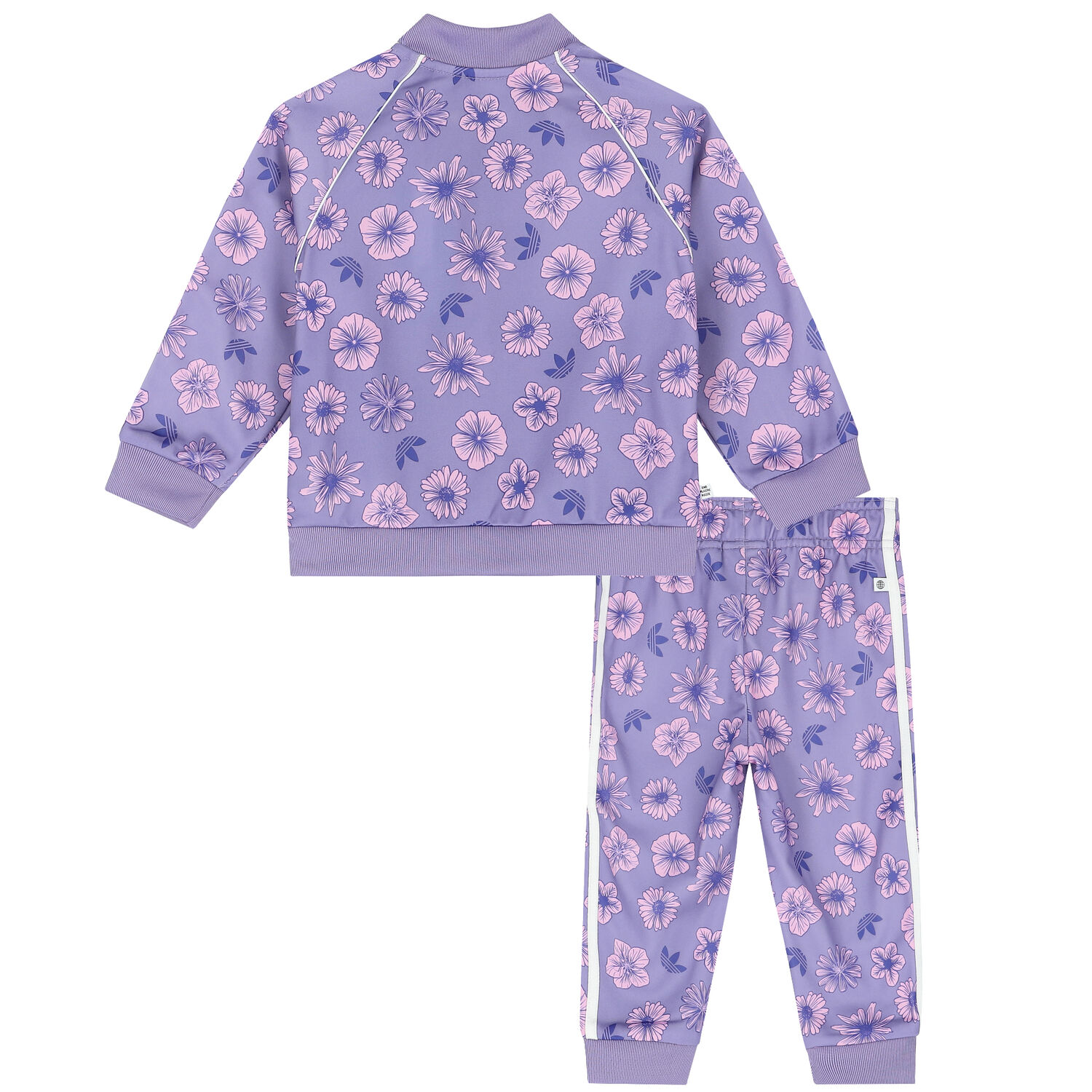 Baby Girls Purple Floral Logo Tracksuit, 1, hi-res