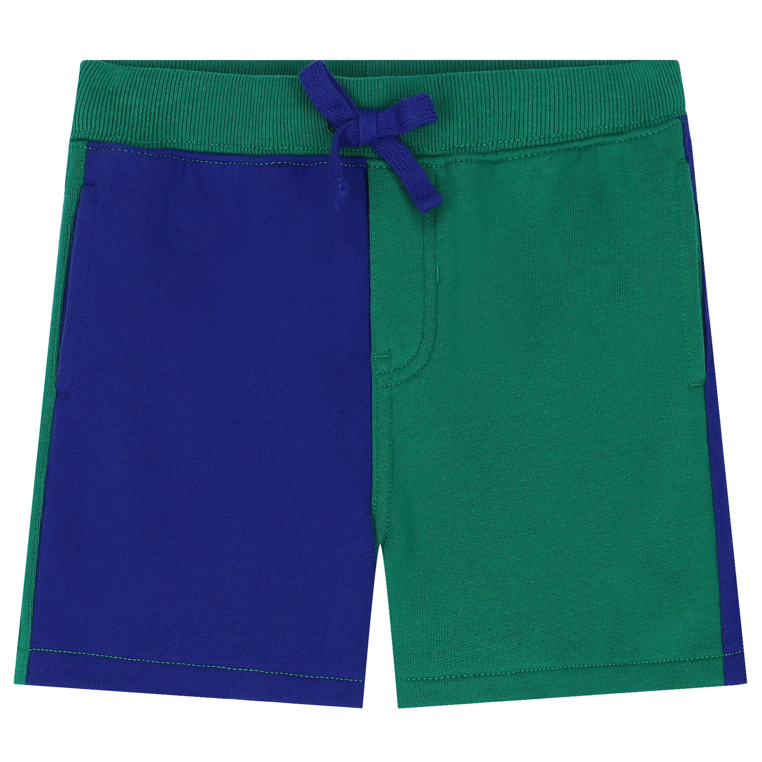 Baby Boys Blue and Green Logo Short Set, 1, hi-res