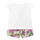 Younger Girls Ivory & Pink Shorts Set, 1, hi-res
