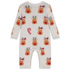 Grey Reindeer Christmas Baby Romper, 1, hi-res