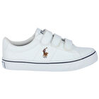Boys White Logo Trainers, 1, hi-res