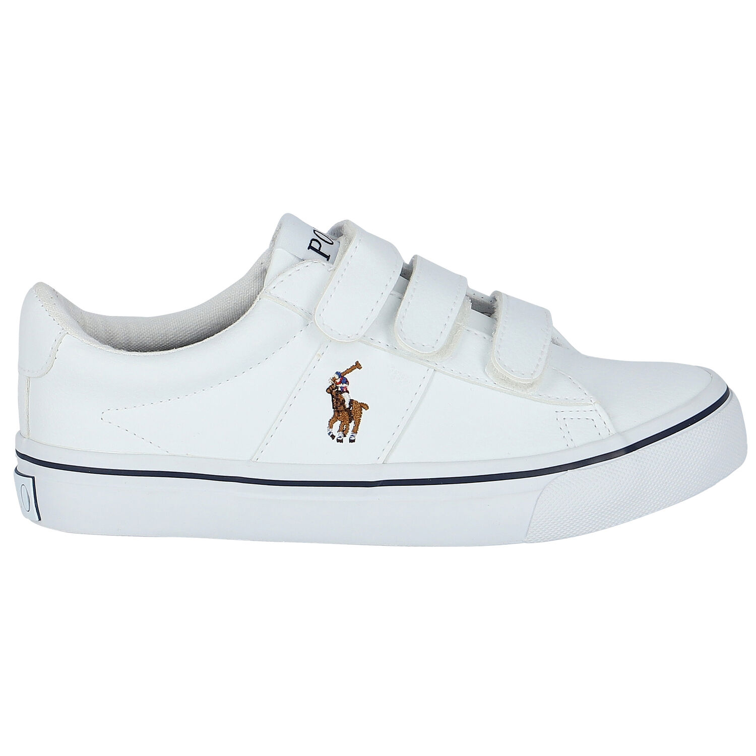 Boys White Logo Trainers, 1, hi-res