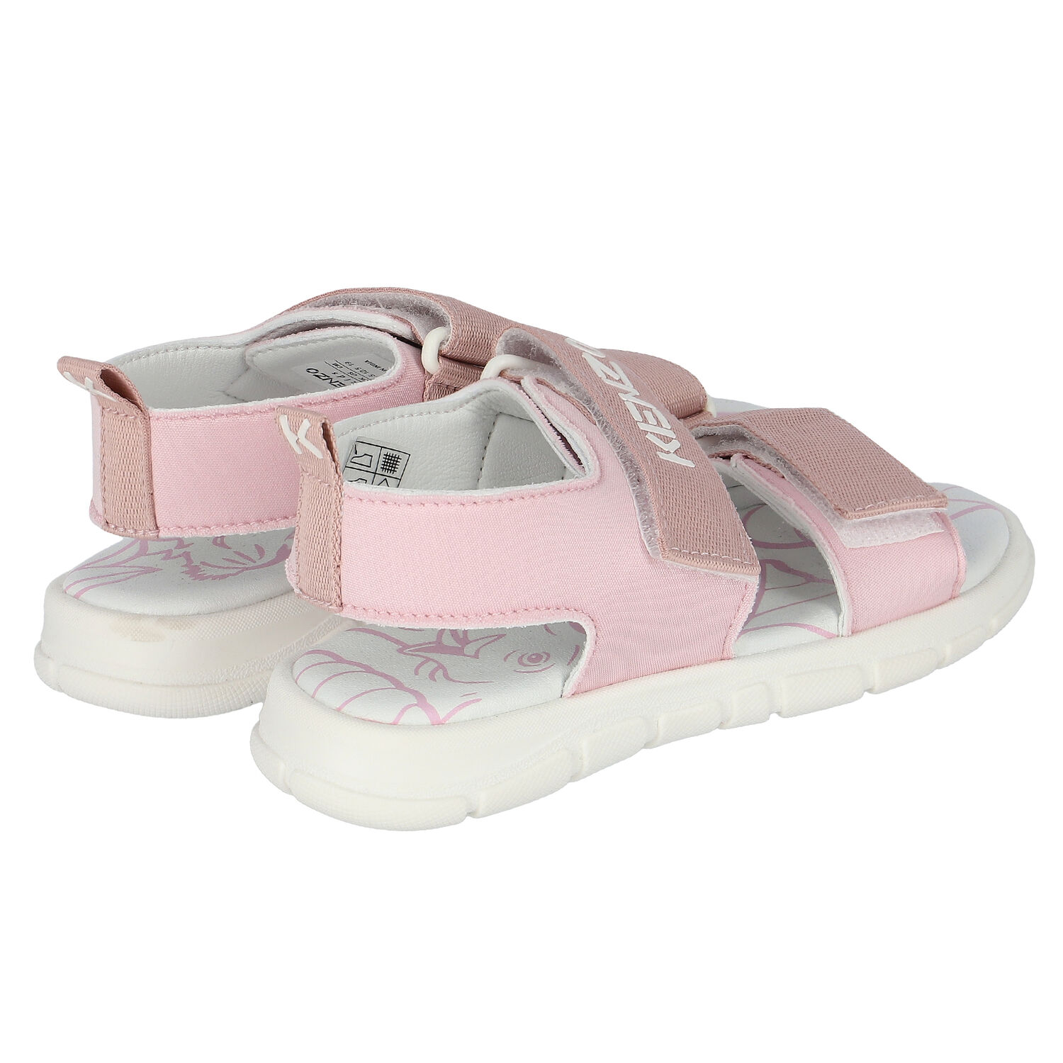 Girls Pink & White Logo Sandals, 1, hi-res image number null