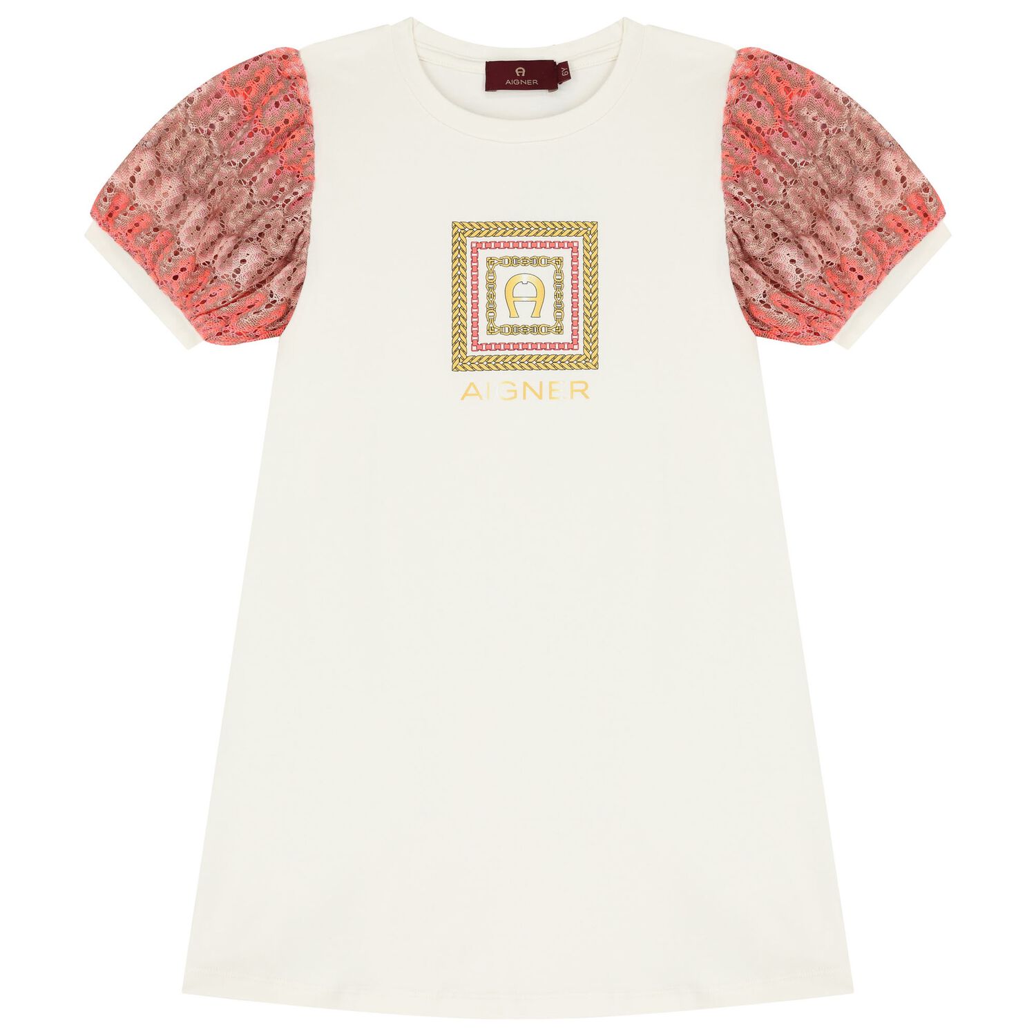 Girls Ivory Logo Dress, 2, hi-res image number null