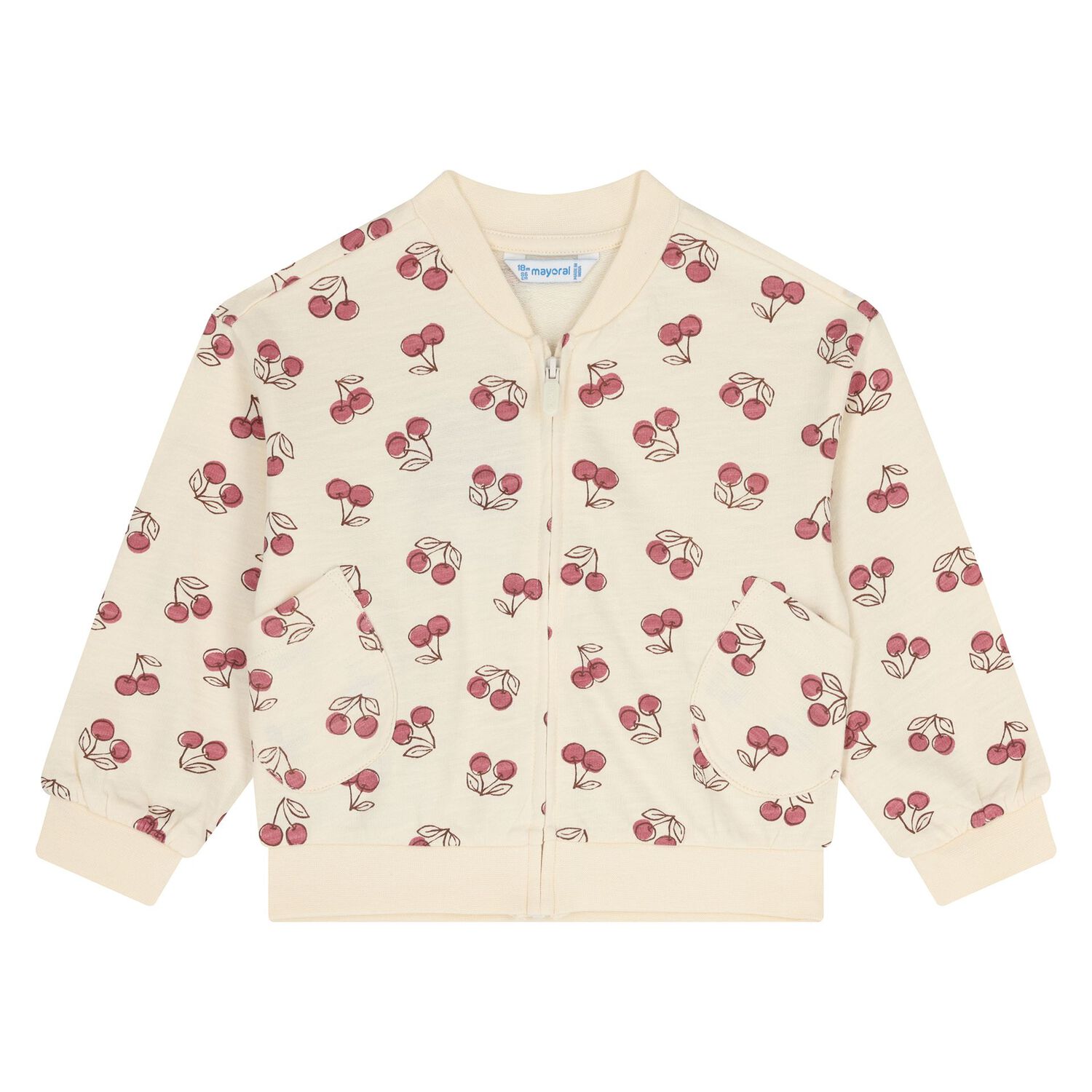 Younger Girls Ivory & Pink Tracksuit Set ( 3 Piece ), 2, hi-res