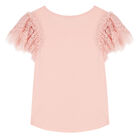 Girls Pink Lace Top, 1, hi-res