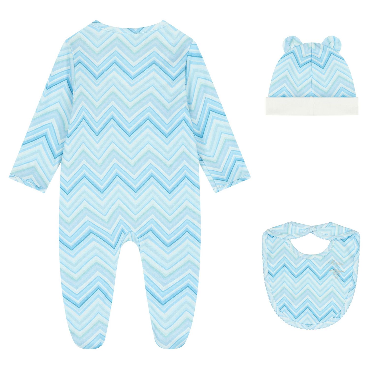 Baby Boys Blue Zig Zag Babygrow Gift Set , 1, hi-res