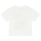 Girls Ivory Sunflower Logo T-Shirt, 1, hi-res
