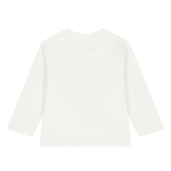 Younger Boys White Tiger Long Sleeve Top