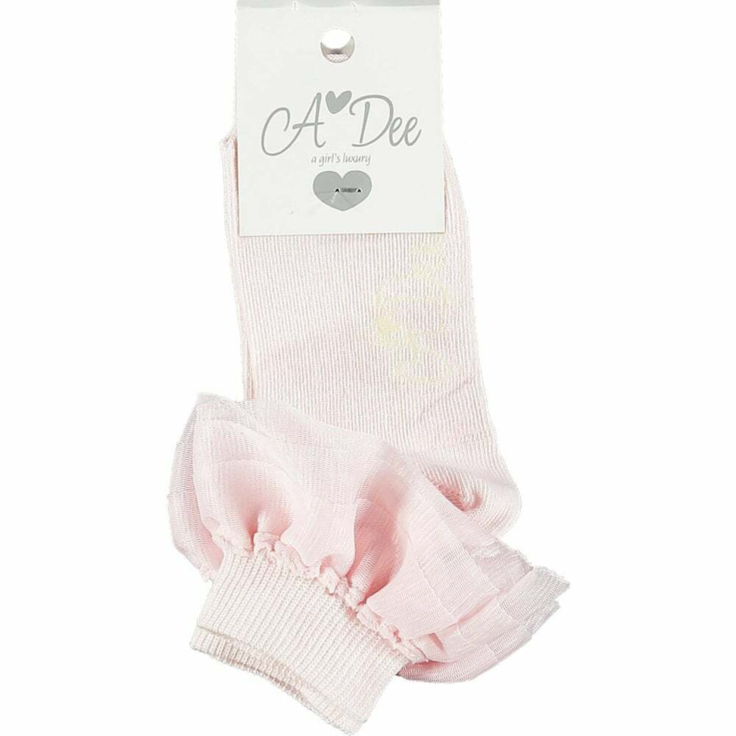 Girls Pink Ruffle Socks, 1, hi-res