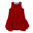 Girls Red Velvet Dress, 1, hi-res