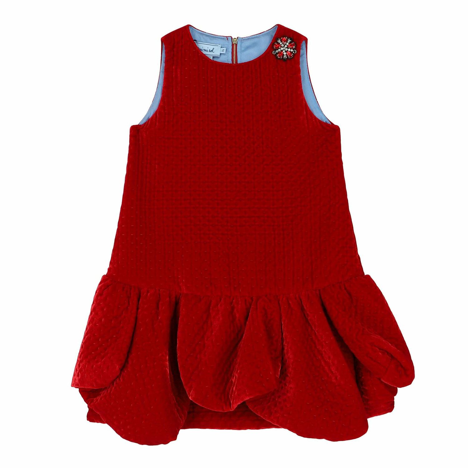 Girls Red Velvet Dress, 1, hi-res image number null