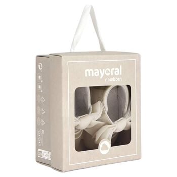 Baby Girls Ivory Bow Leather Pre Walker Shoes