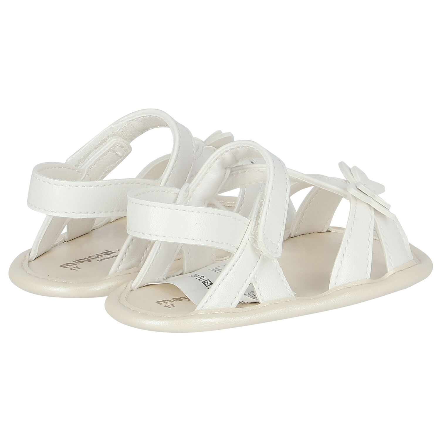 Baby Girls White Pre-Walker Sandals, 1, hi-res image number null