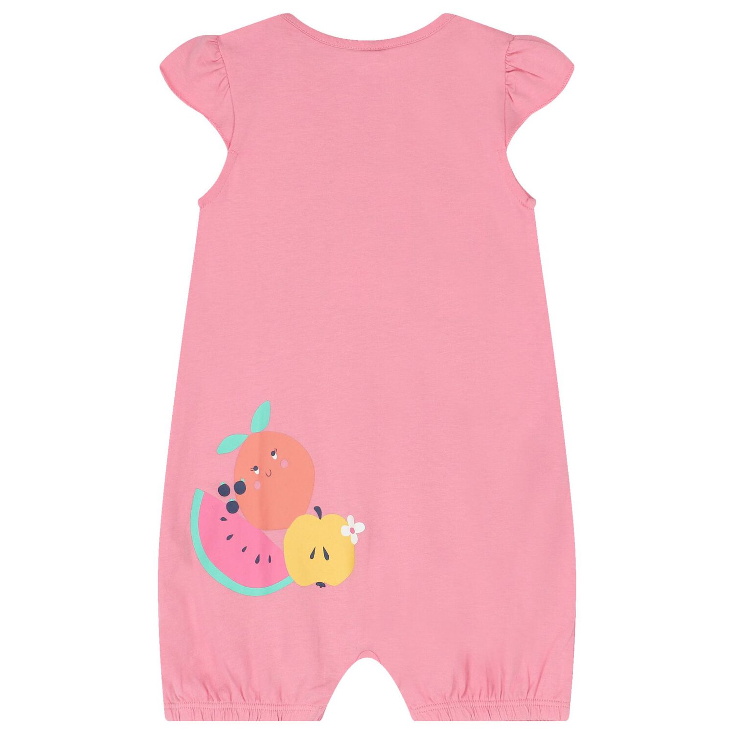 Baby Girls Pink Fruits Romper, 1, hi-res