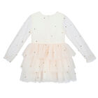 Girls Ivory & Gold Sequin Dress, 1, hi-res