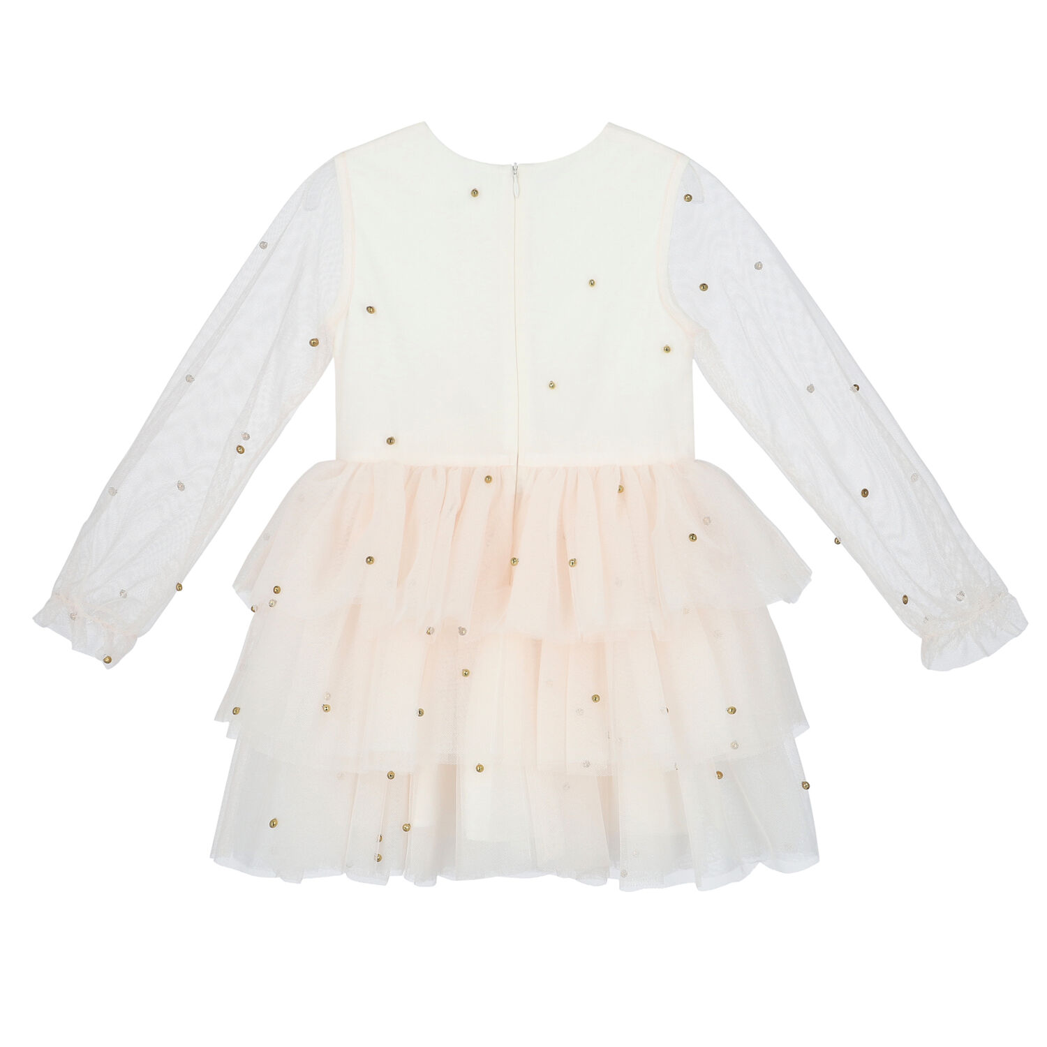 Girls Ivory & Gold Sequin Dress, 1, hi-res image number null