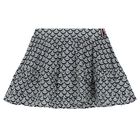 Girls Navy Blue & Ivory Logo Skirt, 1, hi-res