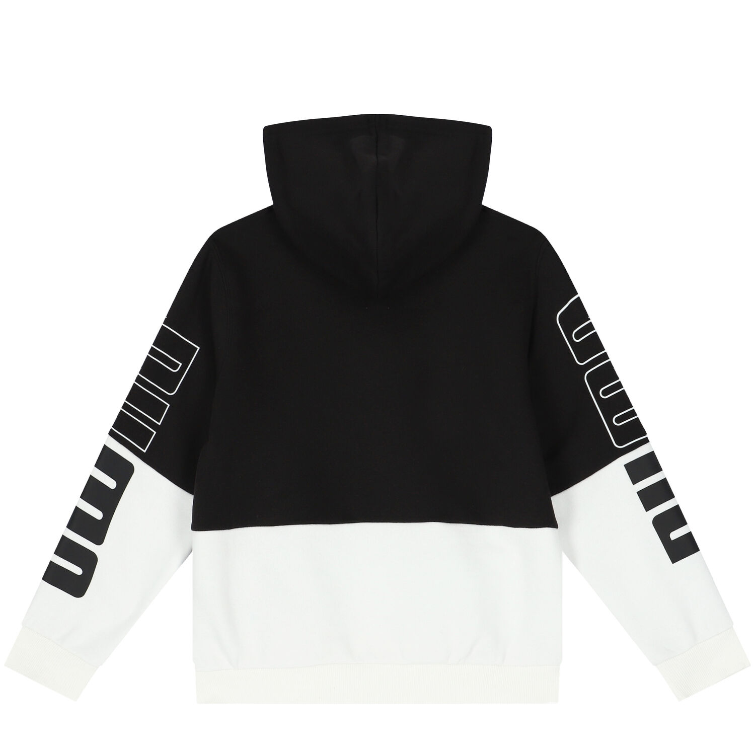 Boys Black & White Logo Hooded Top, 1, hi-res