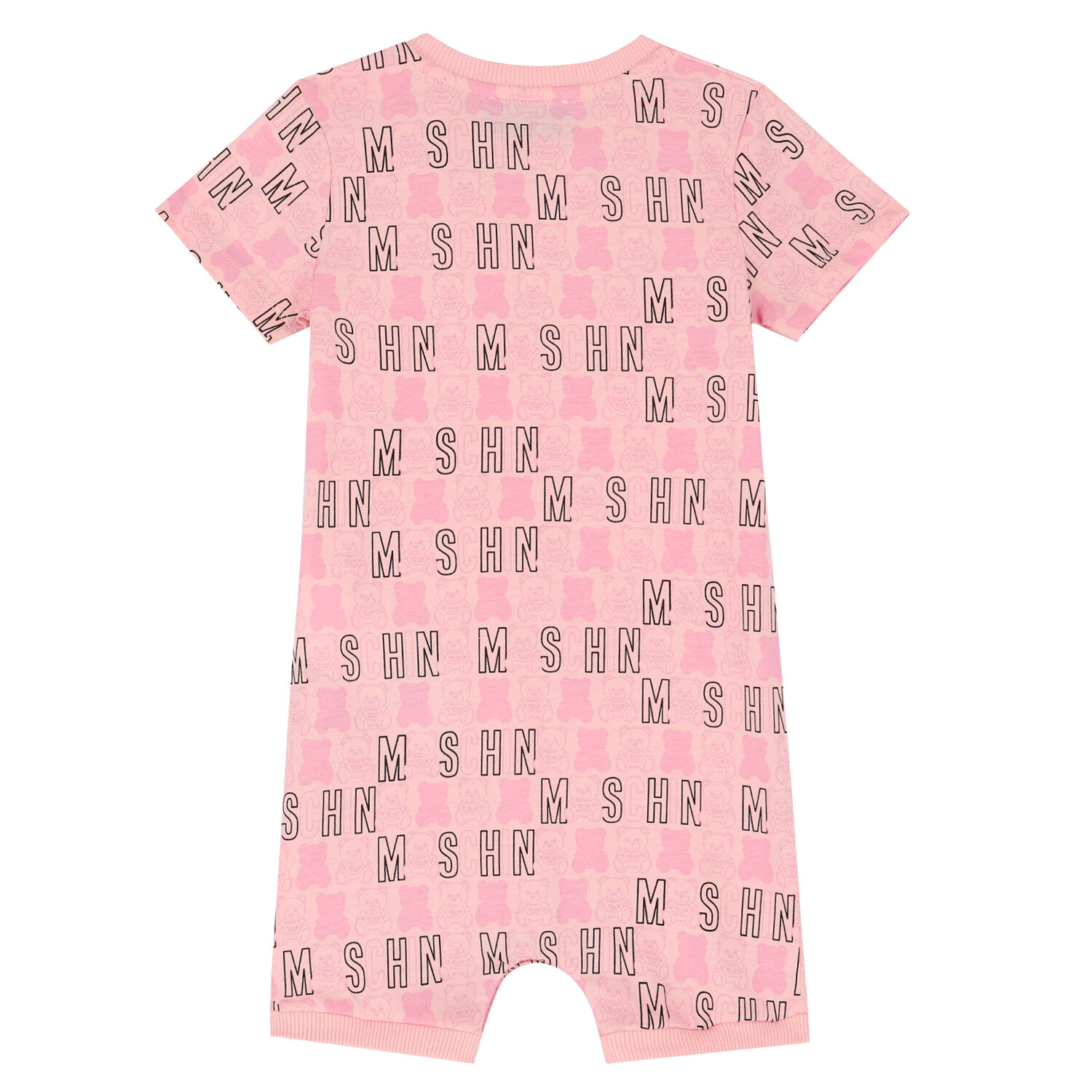 Baby Girls Pink Logo Romper, 1, hi-res