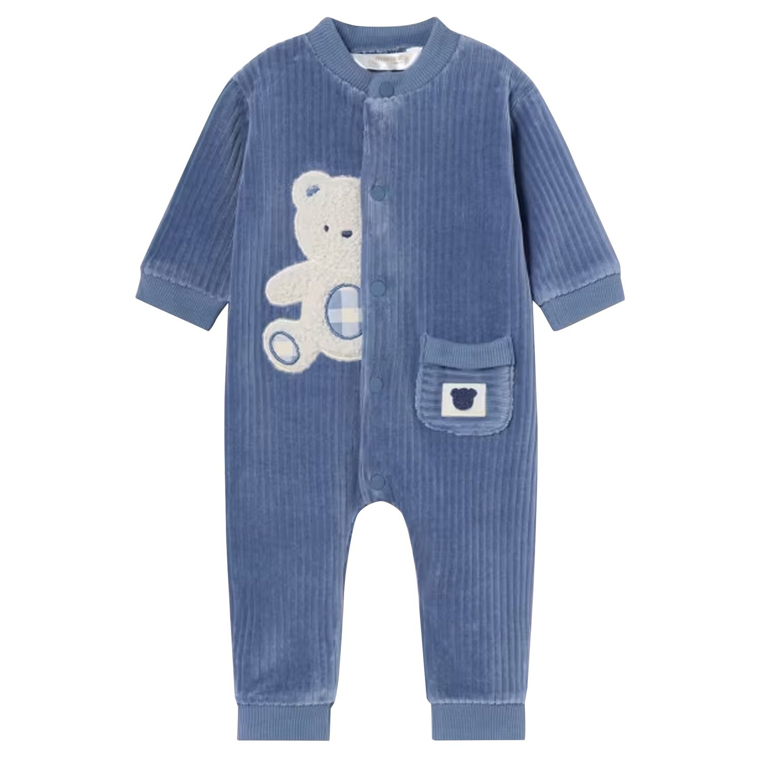 Baby Boys Blue Teddy Bear Babygrow, 1, hi-res image number null