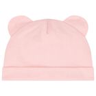 Baby Girls Pink Teddy Bear Logo Hat & Bib Gift Set, 5, hi-res